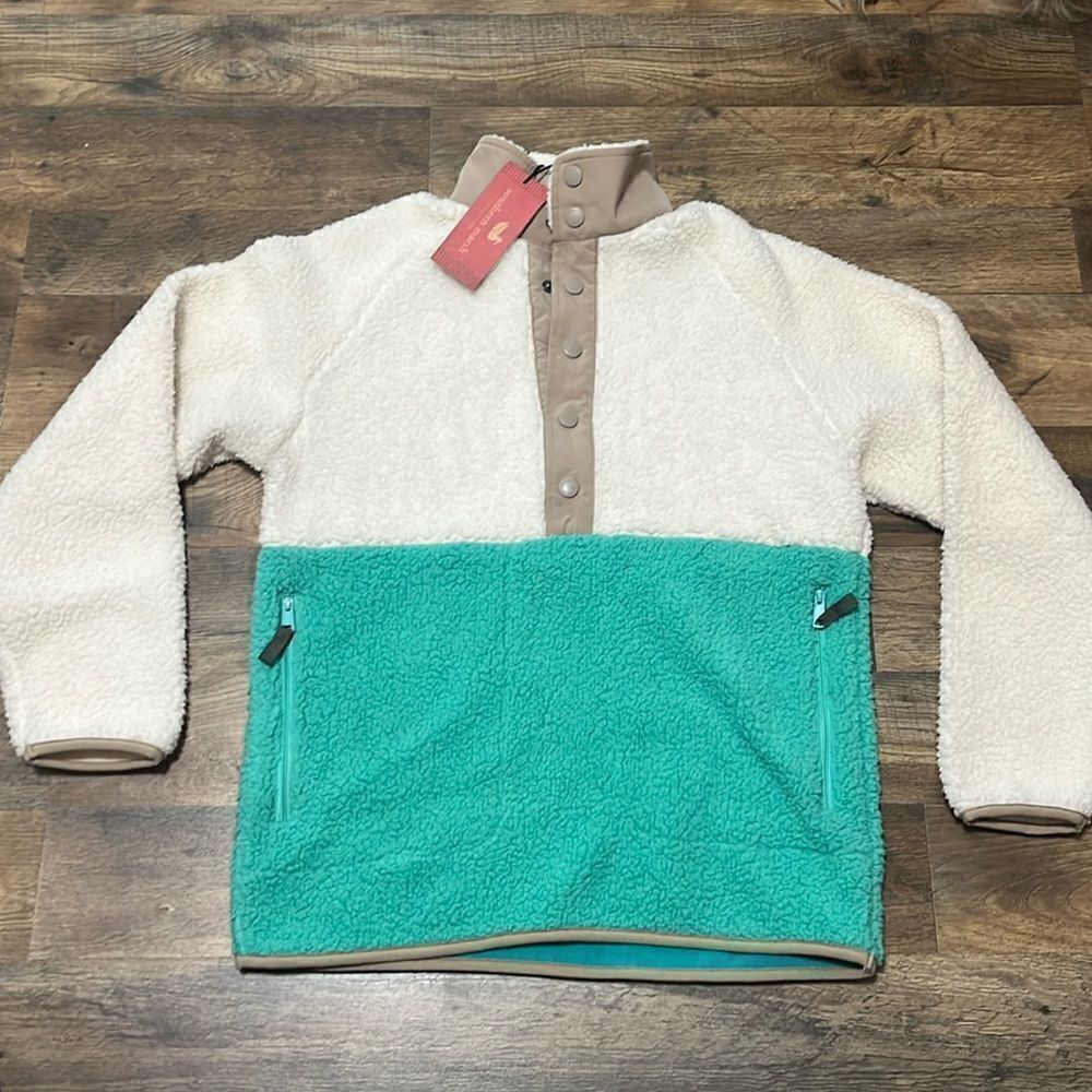 Southern Marsh 1/4 snap up olive Sherpa size XS